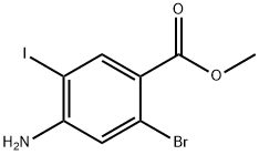 4-Amino-2-bromo-5-iodo-benzoic acid methyl ester 化学構造式