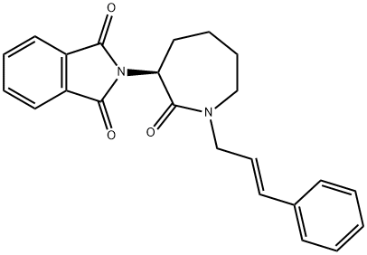 2-[(3S)-hexahydro-2-oxo-1-[(2E)-3-phenyl-2-propen-1-yl]-1H-azepin-3-yl]-1H-Isoindole-1,3(2H)-dione Structure