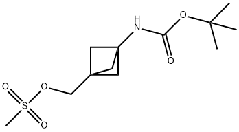 (3-((tert-butoxycarbonyl)amino)bicyclo[1.1.1]pentan-1-yl)methyl methanesulfonate Struktur