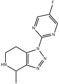 1-(5-fluoropyrimidin-2-yl)-4-methyl-4,5,6,7-tetrahydro-1H-[1,2,3]triazolo[4,5-c]pyridine 化学構造式