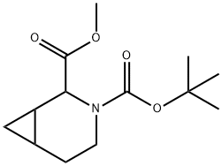 3-Azabicyclo[4.1.0]heptane-2,3-dicarboxylic acid, 3-(1,1-dimethylethyl) 2-methyl ester Struktur