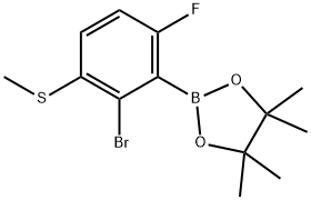 2-Bromo-6-fluoro-3-(methylthio)phenylboronic acid pinacol ester Structure