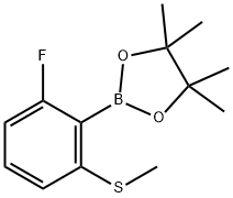 6-FLUORO-2-(METHYLSULFANYL)PHENYLBORONIC ACID PINACOL ESTER Struktur