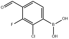 2-Chloro-3-fluoro-4-formylphenylboronic acid 化学構造式
