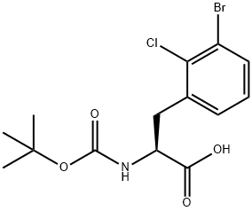 3-Bromo-2-chloro-N-Boc-L-phenylalanine Struktur