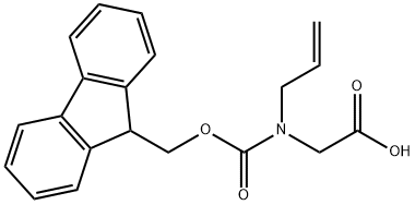 N-(9H-フルオレン-9-イルメトキシカルボニル)-N-(2-プロペニル)グリシン 化学構造式
