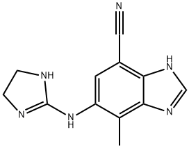 1H-Benzimidazole-7-carbonitrile, 5-[(4,5-dihydro-1H-imidazol-2-yl)amino]-4-methyl- Structure