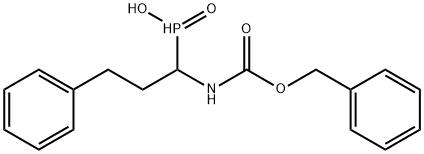 1-(ベンジルオキシカルボニルアミノ)-3-フェニルプロピルホスフィン酸 化学構造式