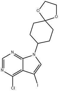 4-CHLORO-5-IODO-7-(1,4-DIOXASPIRO[4.5]DECAN-8-YL)-7H-PYRROLO[2,3-D]PYRIMIDINE Structure