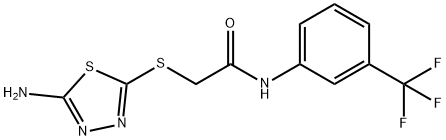 2-[(5-amino-1,3,4-thiadiazol-2-yl)sulfanyl]-N-[3-(trifluoromethyl)phenyl]acetamide 结构式