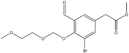 methyl 2-(3-bromo-5-formyl-4-((2-methoxyethoxy)methoxy)phenyl)acetate Struktur