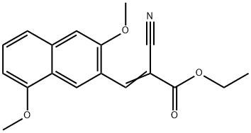 (E)-2-氰基-3-(3,8-二甲氧基萘-2-基)丙烯酸乙酯, 288389-23-1, 结构式