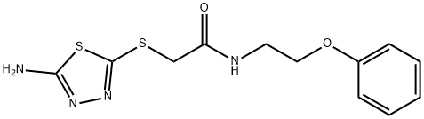 2-(5-Amino-[1,3,4]thiadiazol-2-ylsulfanyl)-N-(2-phenoxy-ethyl)-acetamide Struktur