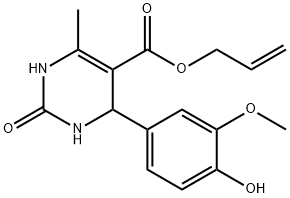 allyl 4-(4-hydroxy-3-methoxyphenyl)-6-methyl-2-oxo-1,2,3,4-tetrahydropyrimidine-5-carboxylate Struktur