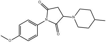 1-(4-methoxyphenyl)-3-(4-methylpiperidin-1-yl)pyrrolidine-2,5-dione Struktur