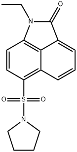 1-ethyl-6-(pyrrolidin-1-ylsulfonyl)benzo[cd]indol-2(1H)-one Struktur