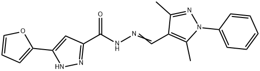 (E)-N-((3,5-dimethyl-1-phenyl-1H-pyrazol-4-yl)methylene)-3-(furan-2-yl)-1H-pyrazole-5-carbohydrazide|