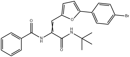 (Z)-N-(1-(5-(4-bromophenyl)furan-2-yl)-3-(tert-butylamino)-3-oxoprop-1-en-2-yl)benzamide 化学構造式