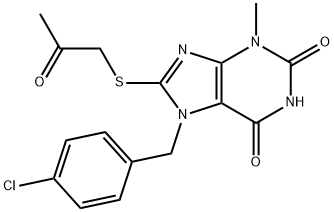 7-(4-chlorobenzyl)-3-methyl-8-((2-oxopropyl)thio)-3,7-dihydro-1H-purine-2,6-dione 结构式