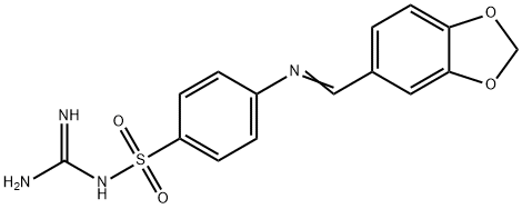 N-[amino(imino)methyl]-4-[(1,3-benzodioxol-5-ylmethylene)amino]benzenesulfonamide 结构式