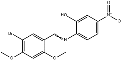 2-[(5-bromo-2,4-dimethoxybenzylidene)amino]-5-nitrophenol 结构式