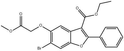 ethyl 6-bromo-5-(2-methoxy-2-oxoethoxy)-2-phenylbenzofuran-3-carboxylate Structure