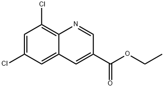 6,8-dichloro-quinoline-3-carboxylic acid ethyl ester 化学構造式