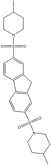 2,7-bis((4-methylpiperidin-1-yl)sulfonyl)-9H-fluorene 化学構造式