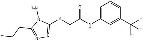 2-[(4-amino-5-propyl-4H-1,2,4-triazol-3-yl)sulfanyl]-N-[3-(trifluoromethyl)phenyl]acetamide 化学構造式