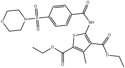 diethyl 3-methyl-5-(4-(morpholinosulfonyl)benzamido)thiophene-2,4-dicarboxylate Structure