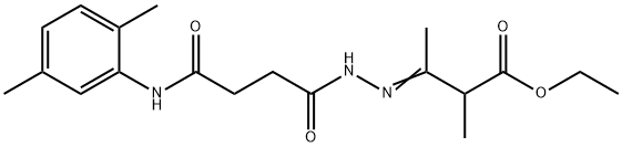 ethyl 3-({4-[(2,5-dimethylphenyl)amino]-4-oxobutanoyl}hydrazono)-2-methylbutanoate 化学構造式