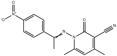 4,6-dimethyl-1-{[1-(4-nitrophenyl)ethylidene]amino}-2-oxo-1,2-dihydro-3-pyridinecarbonitrile Structure