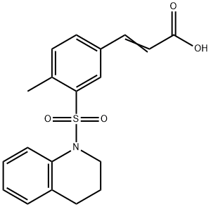 (E)-3-(3-((3,4-dihydroquinolin-1(2H)-yl)sulfonyl)-4-methylphenyl)acrylic acid 结构式