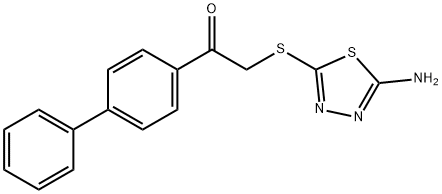 2-[(5-amino-1,3,4-thiadiazol-2-yl)sulfanyl]-1-(4-phenylphenyl)ethanone 化学構造式