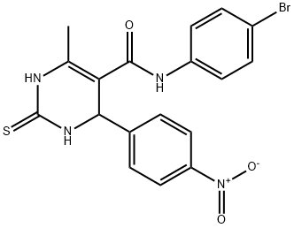 N-(4-bromophenyl)-6-methyl-4-(4-nitrophenyl)-2-thioxo-1,2,3,4-tetrahydropyrimidine-5-carboxamide Structure