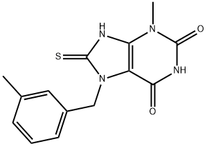 8-mercapto-3-methyl-7-(3-methylbenzyl)-3,7-dihydro-1H-purine-2,6-dione 结构式