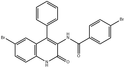 4-bromo-N-(6-bromo-2-oxo-4-phenyl-1,2-dihydroquinolin-3-yl)benzamide 化学構造式