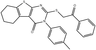 2-((2-oxo-2-phenylethyl)thio)-3-(p-tolyl)-5,6,7,8-tetrahydrobenzo[4,5]thieno[2,3-d]pyrimidin-4(3H)-one Structure