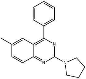 6-methyl-4-phenyl-2-(pyrrolidin-1-yl)quinazoline Structure