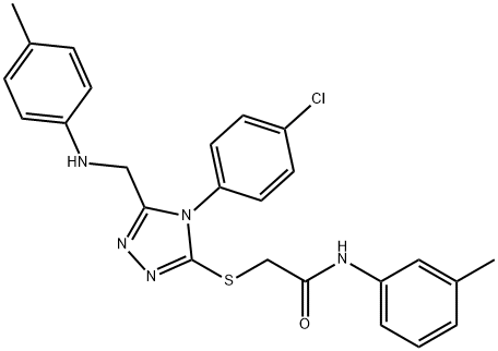 2-[[4-(4-chlorophenyl)-5-[(4-methylanilino)methyl]-1,2,4-triazol-3-yl]sulfanyl]-N-(3-methylphenyl)acetamide Structure