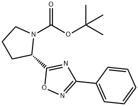 tert-butyl (S)-2-(3-phenyl-1,2,4-oxadiazol-5-yl)pyrrolidine-1-carboxylate 结构式