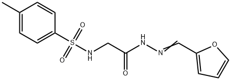 (E)-N-(2-(2-(furan-2-ylmethylene)hydrazinyl)-2-oxoethyl)-4-methylbenzenesulfonamide 结构式