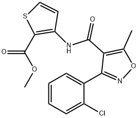 methyl 3-({[3-(2-chlorophenyl)-5-methyl-4-isoxazolyl]carbonyl}amino)-2-thiophenecarboxylate Structure