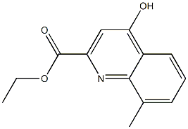 2-Quinolinecarboxylicacid, 4-hydroxy-8-methyl-, ethyl ester 化学構造式