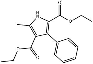 1H-Pyrrole-2,4-dicarboxylicacid, 5-methyl-3-phenyl-, 2,4-diethyl ester 结构式