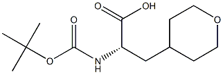 (S)-2-((TERT-ブチルトキシカルボニル)アミノ)-3-(テトラヒドロ-2H-ピラン-4-イル)プロパン酸 化学構造式