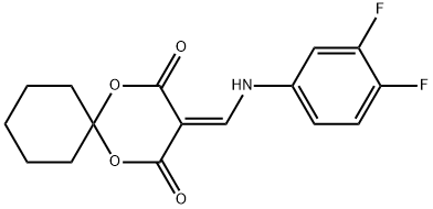 3-(((3,4-difluorophenyl)amino)methylene)-1,5-dioxaspiro[5.5]undecane-2,4-dione 结构式