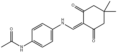 N-(4-(((4,4-dimethyl-2,6-dioxocyclohexylidene)methyl)amino)phenyl)acetamide Struktur