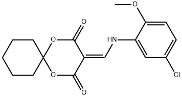 3-(((5-chloro-2-methoxyphenyl)amino)methylene)-1,5-dioxaspiro[5.5]undecane-2,4-dione Struktur