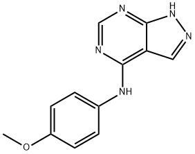 N-(4-methoxyphenyl)-1H-pyrazolo[3,4-d]pyrimidin-4-amine 结构式